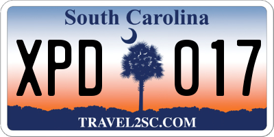 SC license plate XPD017