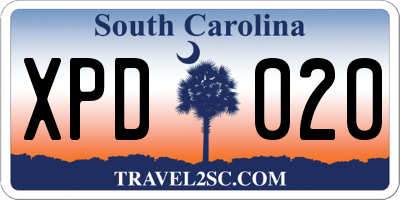 SC license plate XPD020