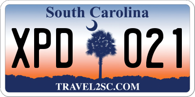 SC license plate XPD021