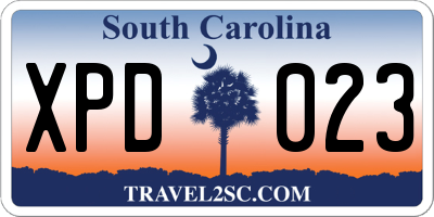 SC license plate XPD023
