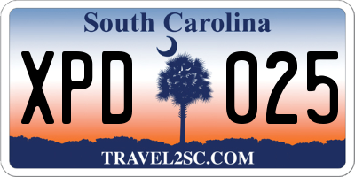 SC license plate XPD025
