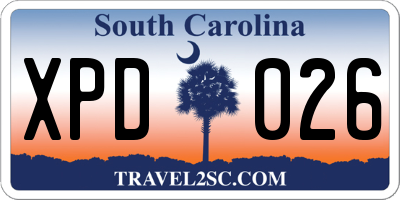 SC license plate XPD026