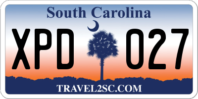SC license plate XPD027