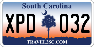 SC license plate XPD032