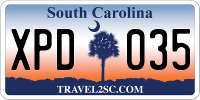 SC license plate XPD035