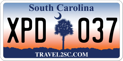 SC license plate XPD037