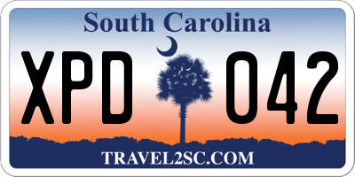 SC license plate XPD042
