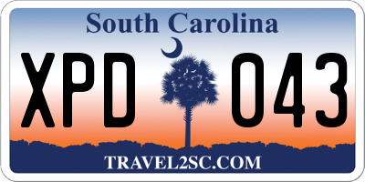 SC license plate XPD043
