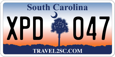 SC license plate XPD047