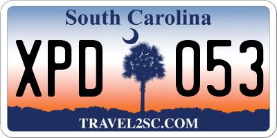 SC license plate XPD053