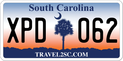 SC license plate XPD062