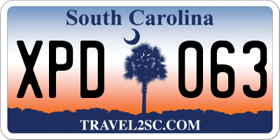 SC license plate XPD063