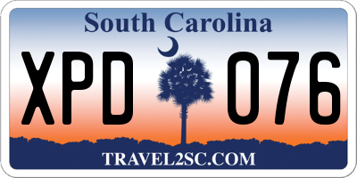 SC license plate XPD076