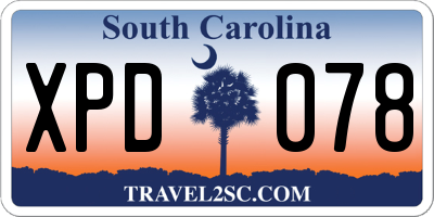 SC license plate XPD078