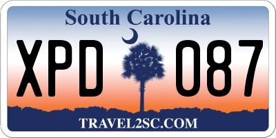 SC license plate XPD087