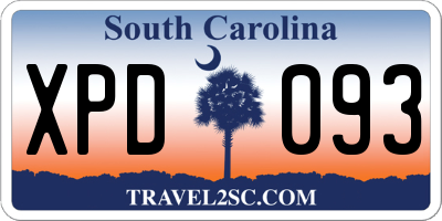 SC license plate XPD093
