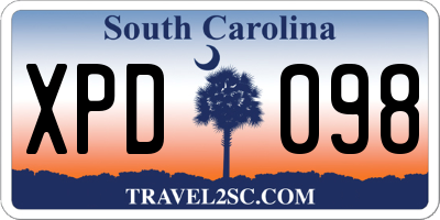 SC license plate XPD098