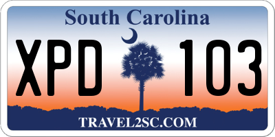 SC license plate XPD103