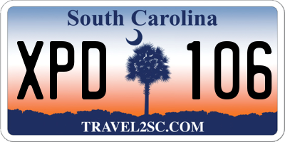SC license plate XPD106