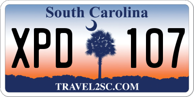 SC license plate XPD107