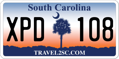 SC license plate XPD108