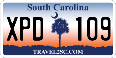 SC license plate XPD109