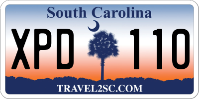 SC license plate XPD110