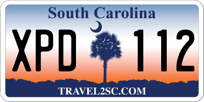 SC license plate XPD112