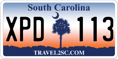 SC license plate XPD113