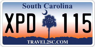 SC license plate XPD115