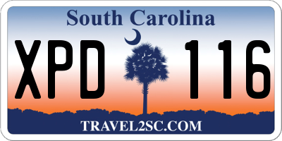 SC license plate XPD116