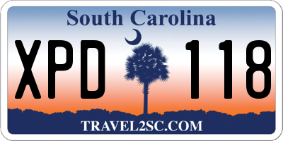SC license plate XPD118
