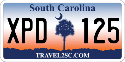 SC license plate XPD125