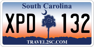 SC license plate XPD132