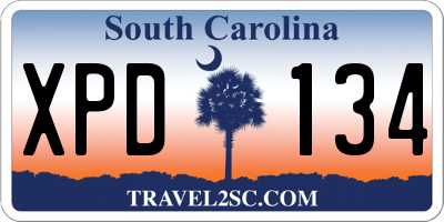 SC license plate XPD134