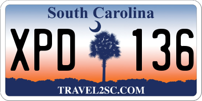 SC license plate XPD136