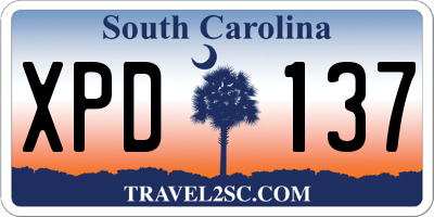 SC license plate XPD137