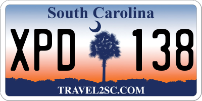 SC license plate XPD138