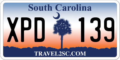 SC license plate XPD139