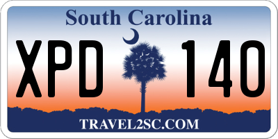 SC license plate XPD140