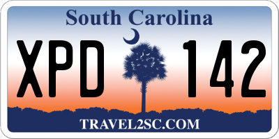 SC license plate XPD142