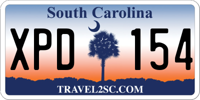 SC license plate XPD154