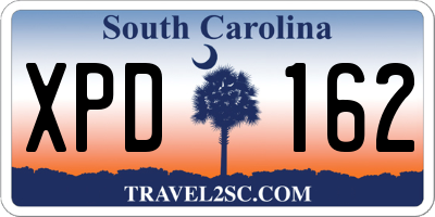 SC license plate XPD162