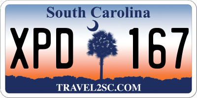 SC license plate XPD167