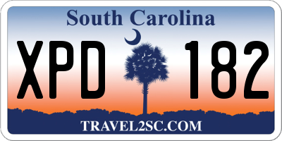 SC license plate XPD182