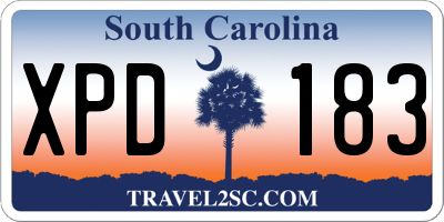 SC license plate XPD183
