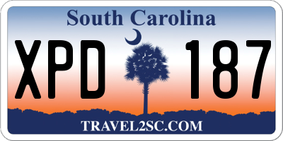 SC license plate XPD187
