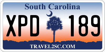 SC license plate XPD189