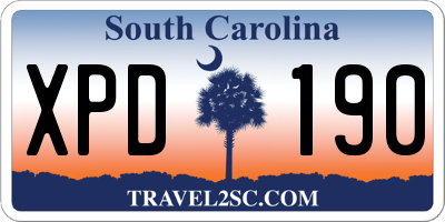 SC license plate XPD190