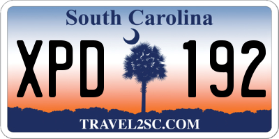 SC license plate XPD192